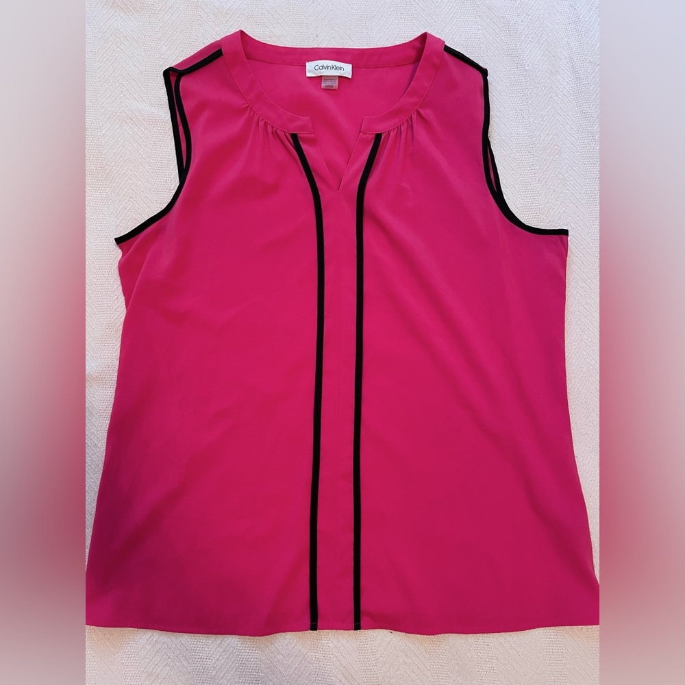 calvin klein hot pink medium sleeveless blouse